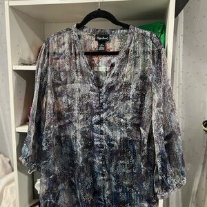 Maggie Barnes Multicolor Abstract Blouse